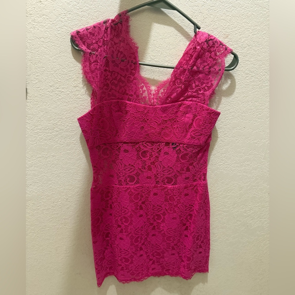 BCBGMaxAzria Fuchsia Lace Dress